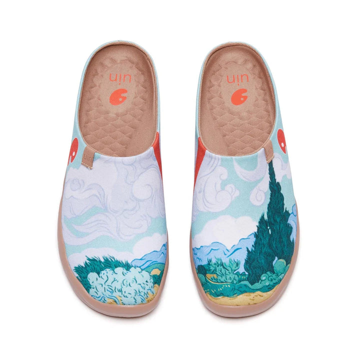 Van Gogh Wheatfield with Cypresses Malaga Slipper Women